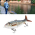 Robotic Swimming Lure Multi Jointed Rechargeable Electric Fishing Lure with Green LED Light for Night Fishing